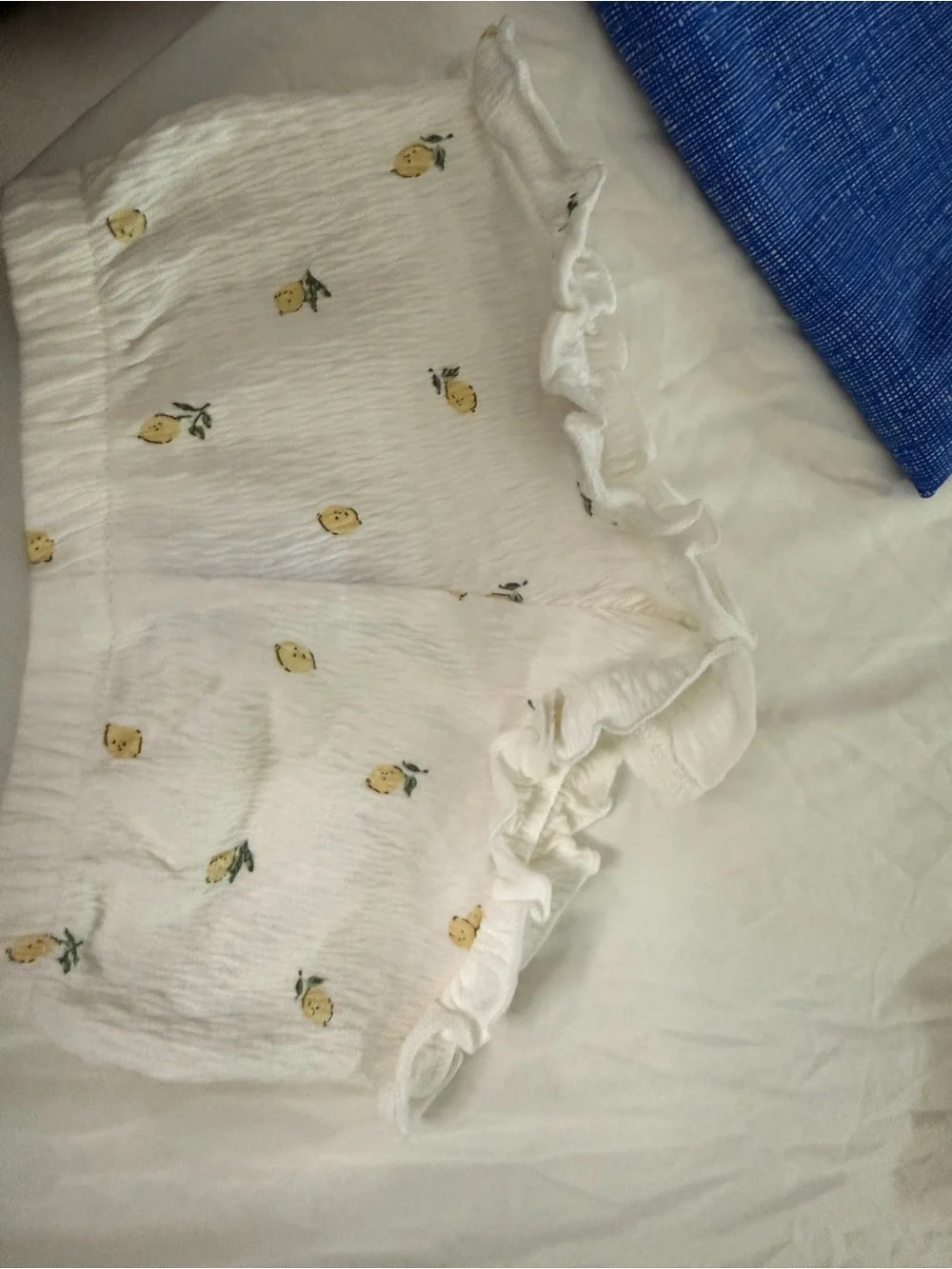 Carter's White Lemon Print Ruffle Shorts Set